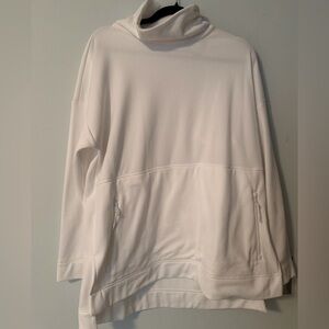 T by Talbots White Cowl Neck Performance Pullover – XL NWOT